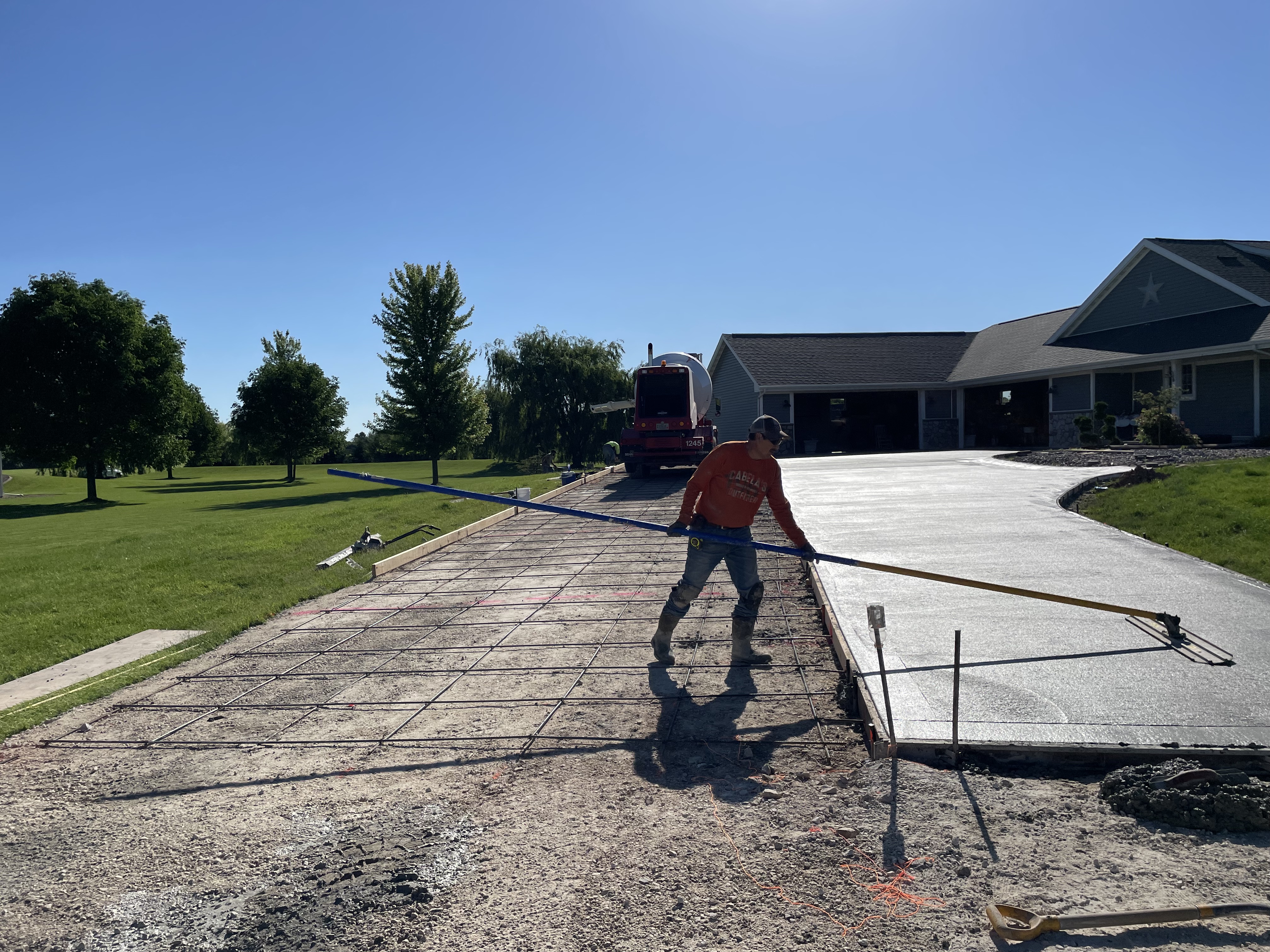 Driveway Pour in Progress